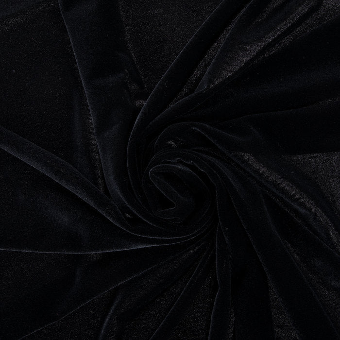 Black Plain Micro Viscose Velvet Fabric