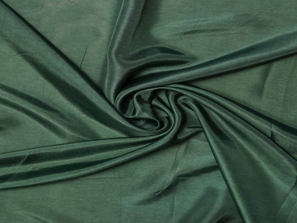 Bottle Green Plain Viscose Dola Silk Fabric