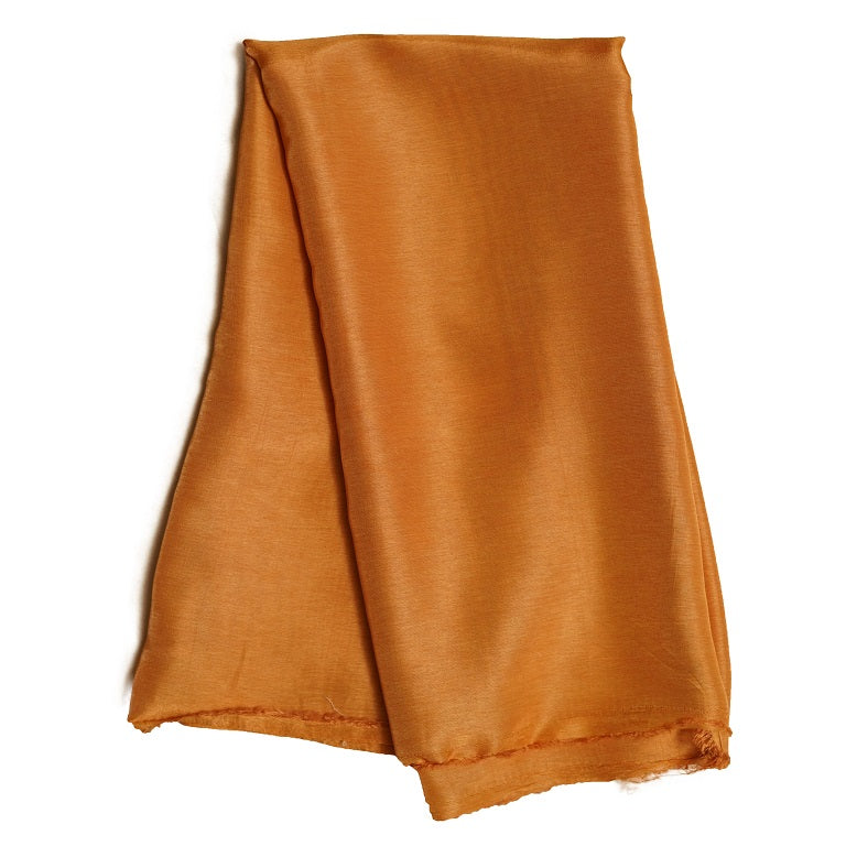 Golden Orange Plain Viscose Dola Silk Fabric