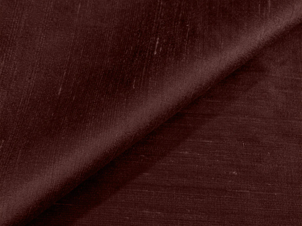 Dark Brown Plain Dyed Bangalore Raw Silk Fabric