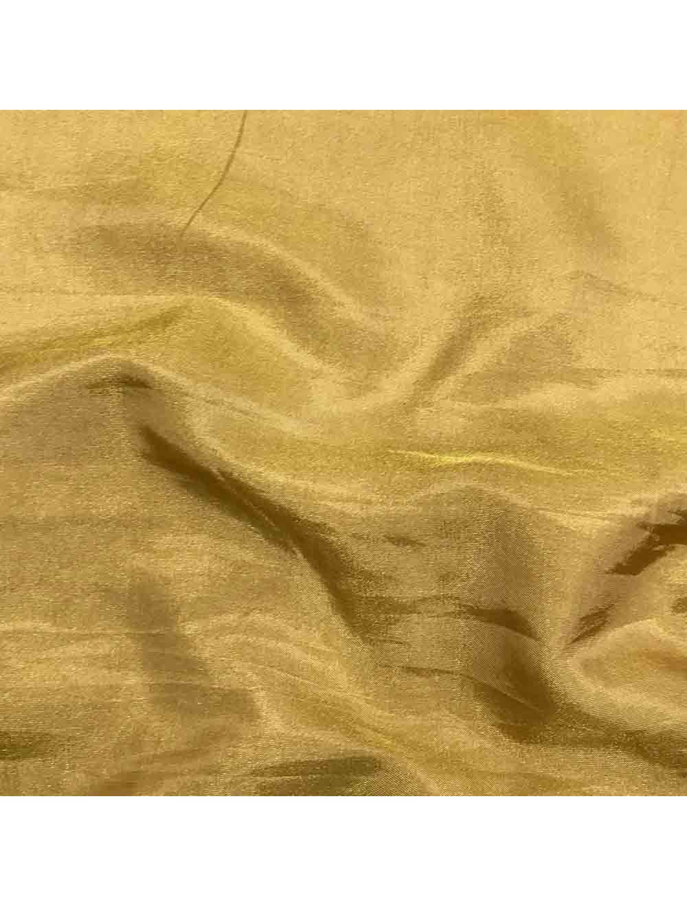 Dark Beige Plain Viscose Gold Tissue Silk Fabric