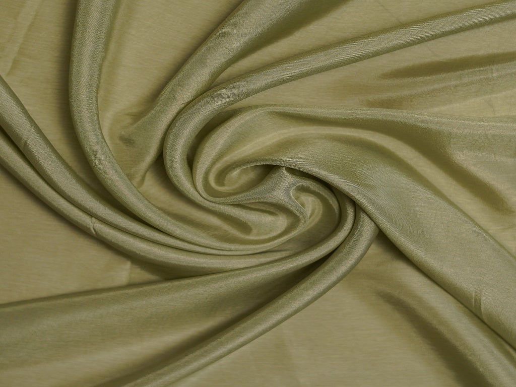 Olive Green Plain Viscose Dola Silk Fabric