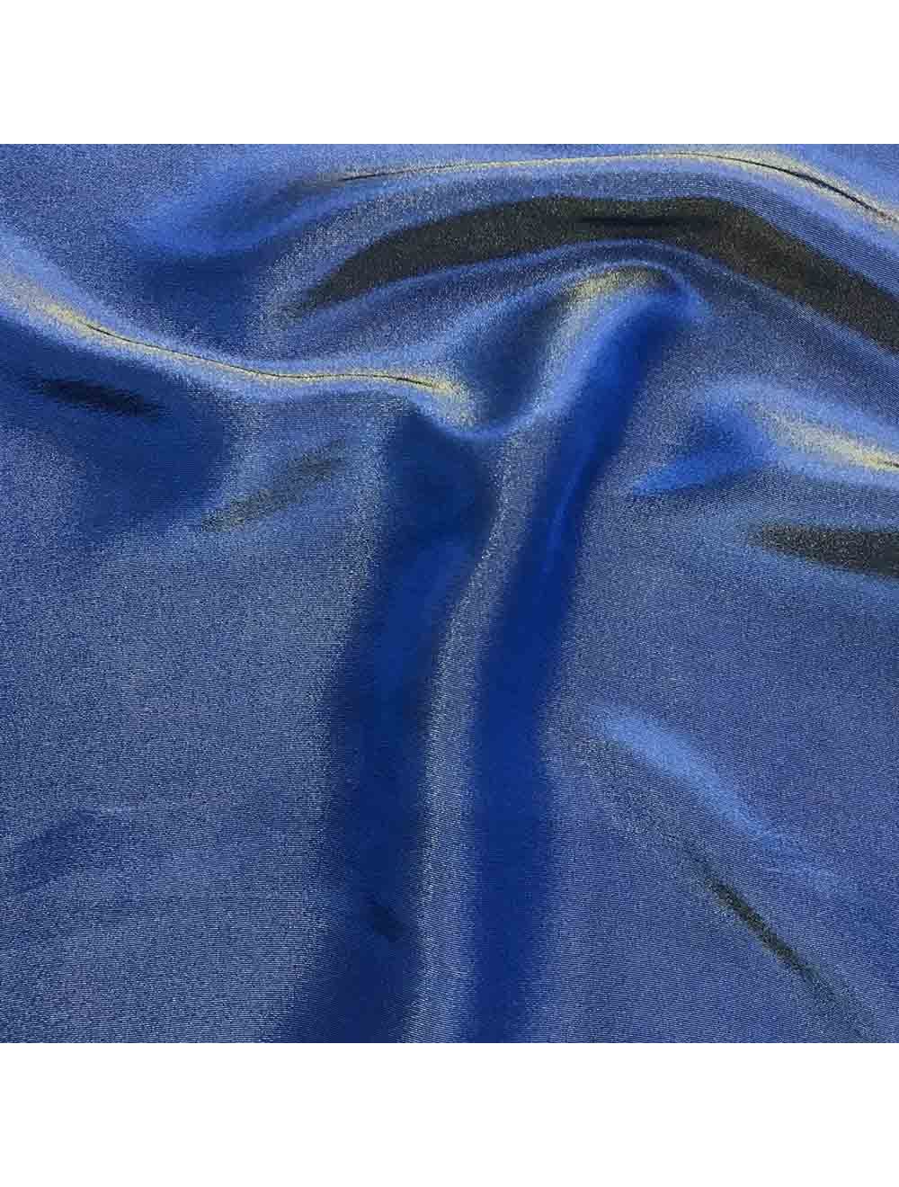 Royal Blue Plain Viscose Gold Tissue Silk Fabric