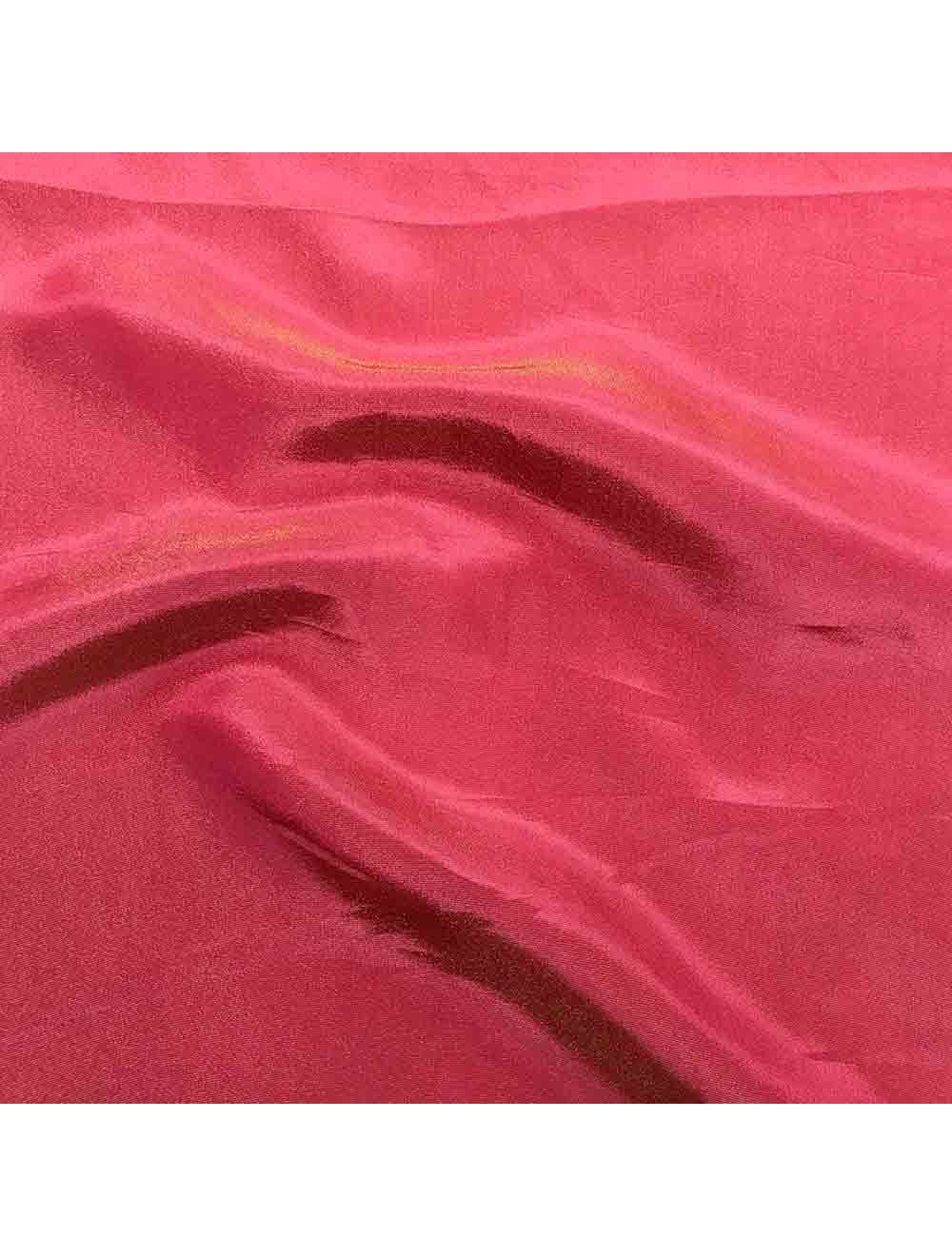Coral Pink Plain Viscose Gold Tissue Silk Fabric