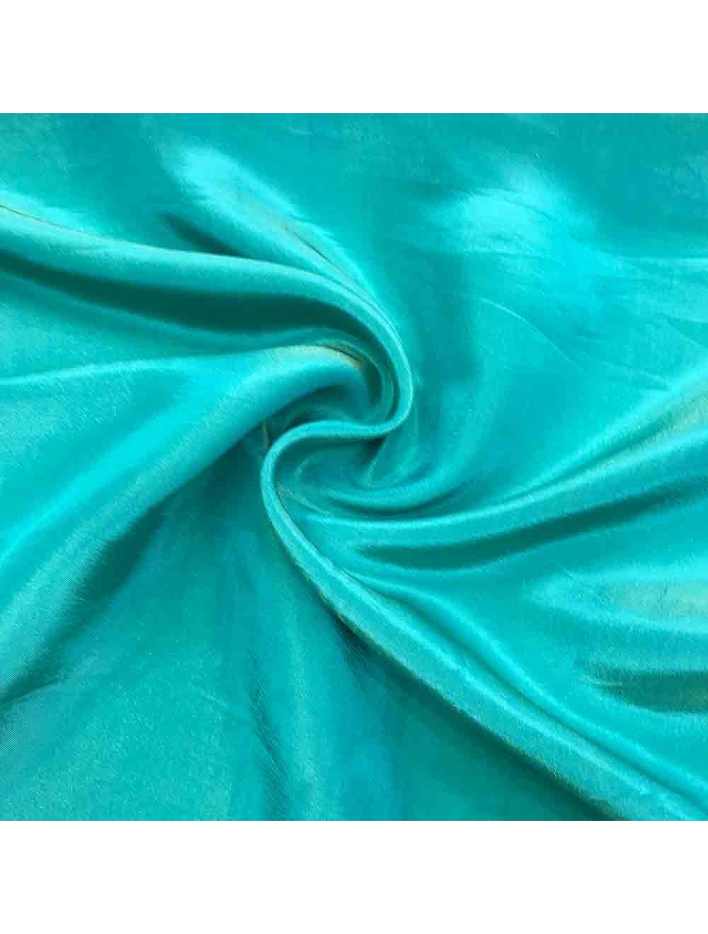 Sky Blue Plain Viscose Gold Tissue Silk Fabric