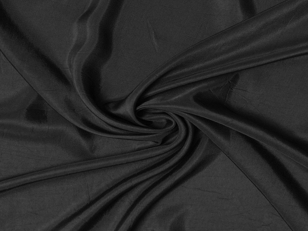 Black Plain Viscose Dola Silk Fabric