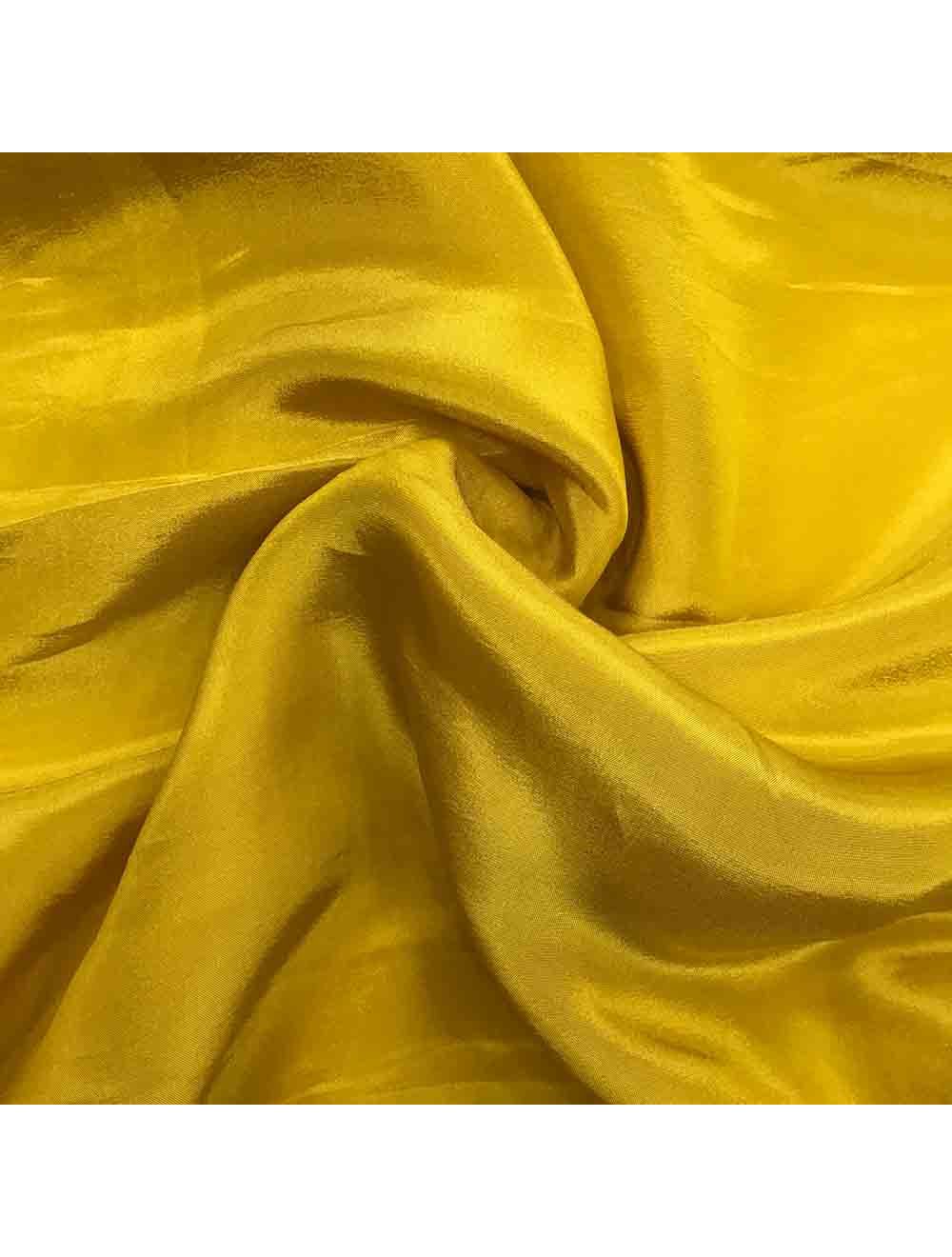 Mustard Yellow Plain Viscose Gold Tissue Silk Fabric