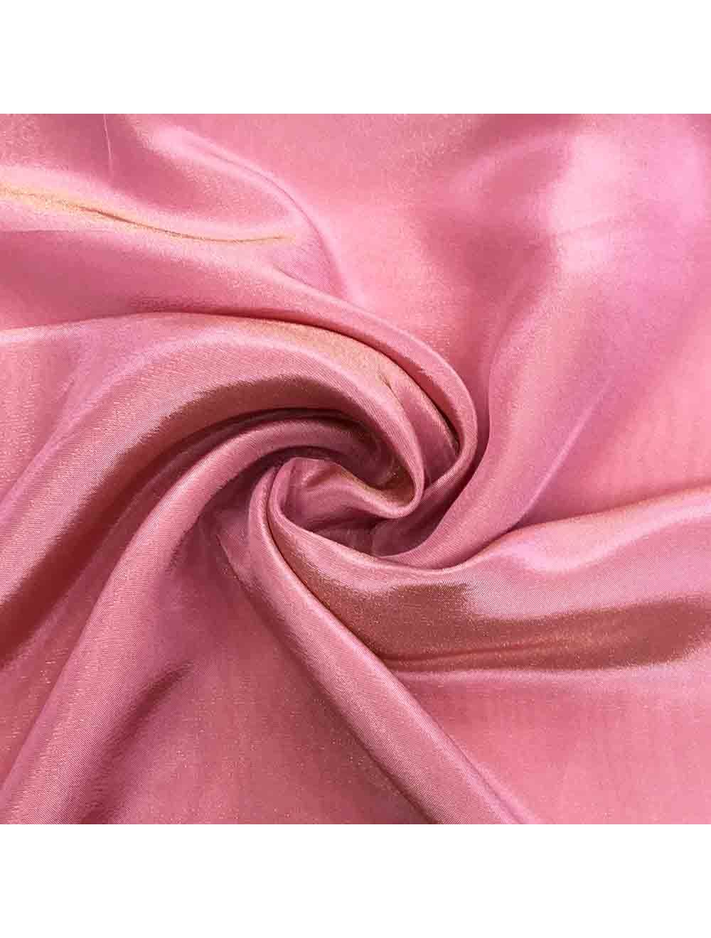 Pink Plain Viscose Gold Tissue Silk Fabric