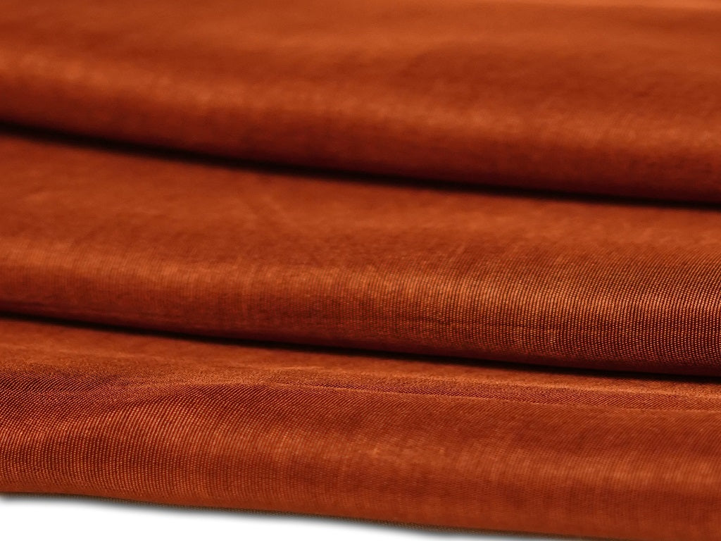 Rust Brown Plain Viscose Dola Silk Fabric