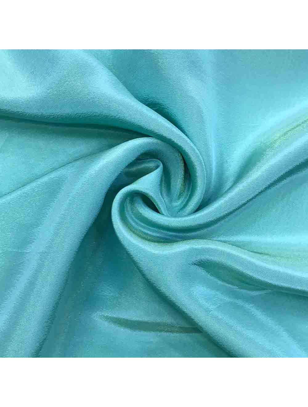 Sea Blue Plain Viscose Gold Tissue Silk Fabric