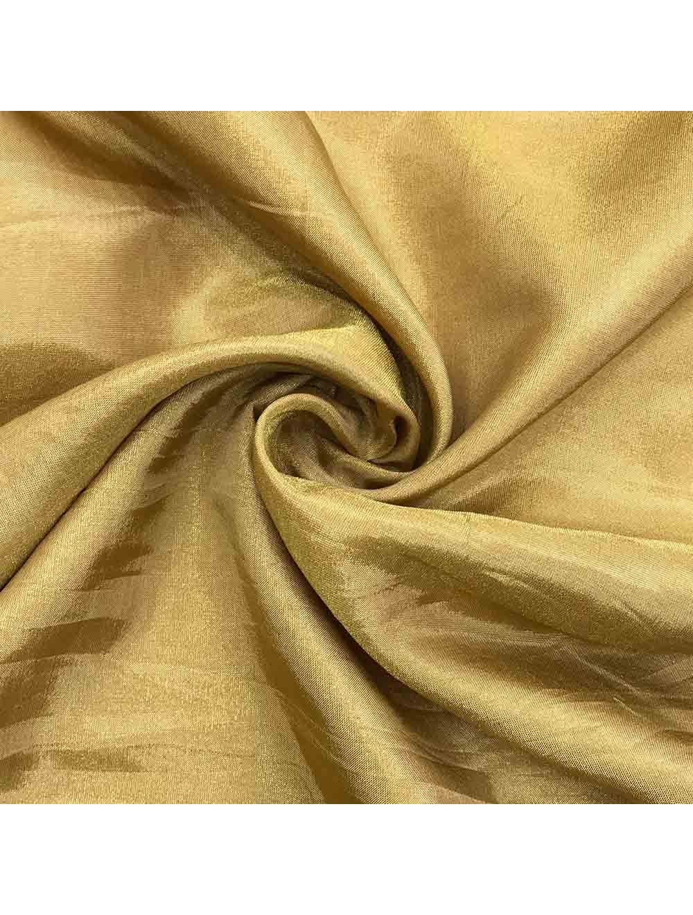 Dark Beige Plain Viscose Gold Tissue Silk Fabric