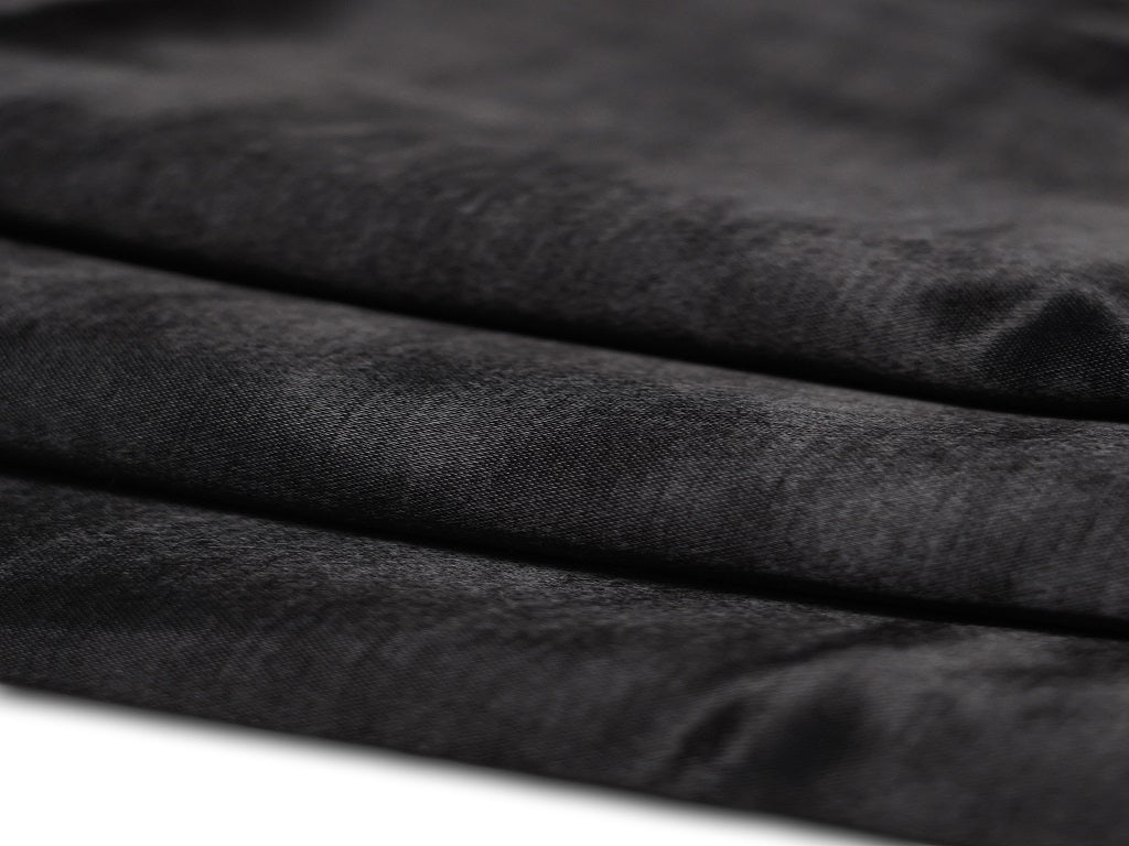 Black Plain Gaji Silk Fabric