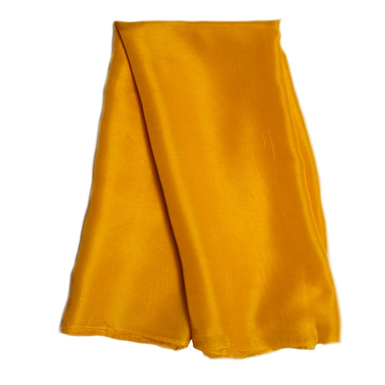 Mustard Yellow Plain Viscose Dola Silk Fabric