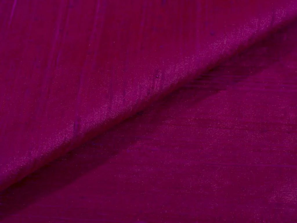 Magenta Plain Dyed Bangalore Raw Silk Fabric