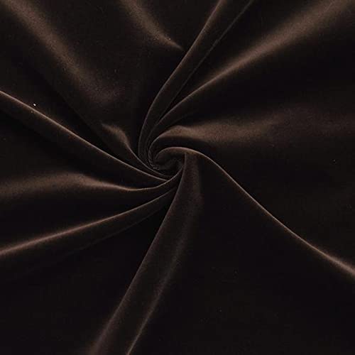 Coffee Brown Plain Viscose Micro Velvet Fabric