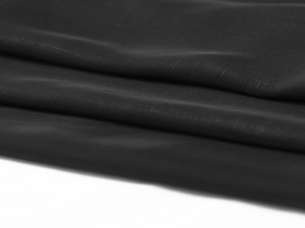 Black Plain Viscose Natural Crepe Fabric