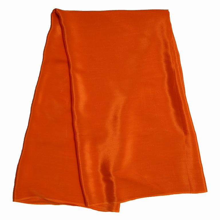Orange Plain Viscose Natural Crepe Fabric