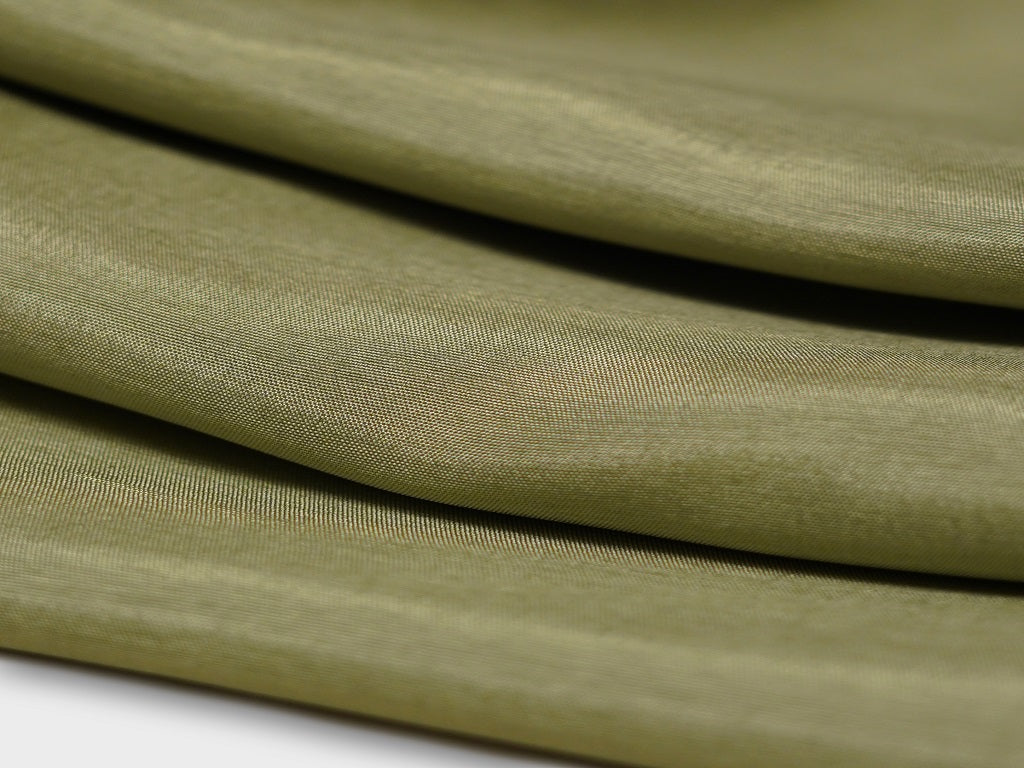 Olive Green Plain Viscose Dola Silk Fabric
