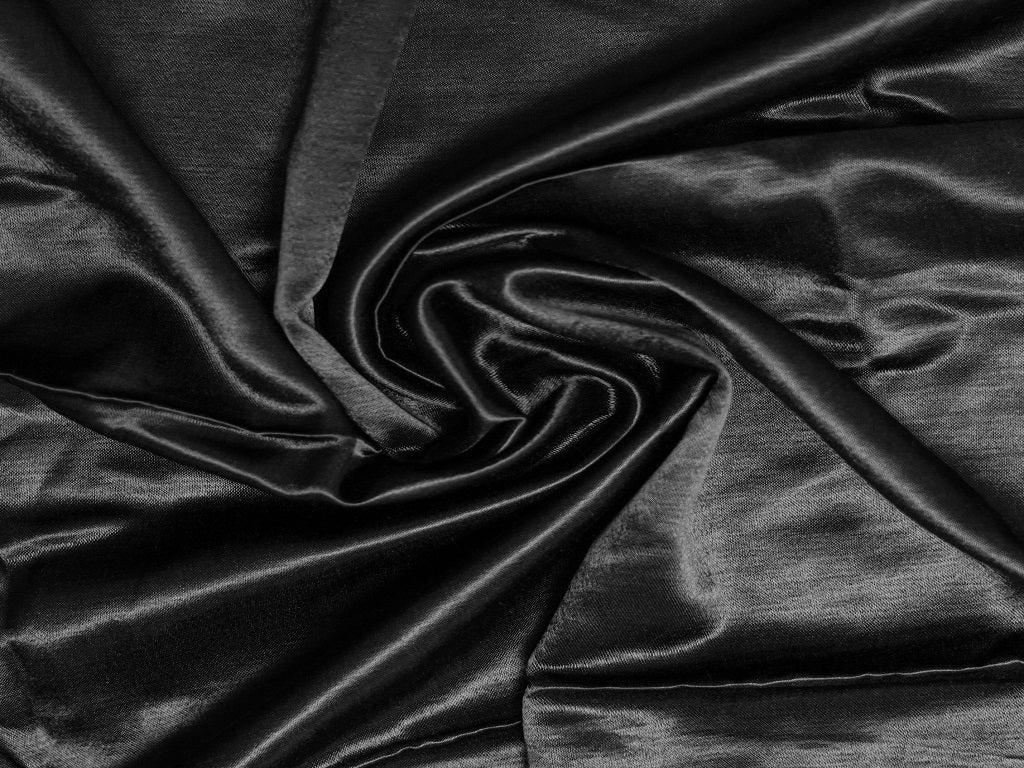 Black Plain Gaji Silk Fabric
