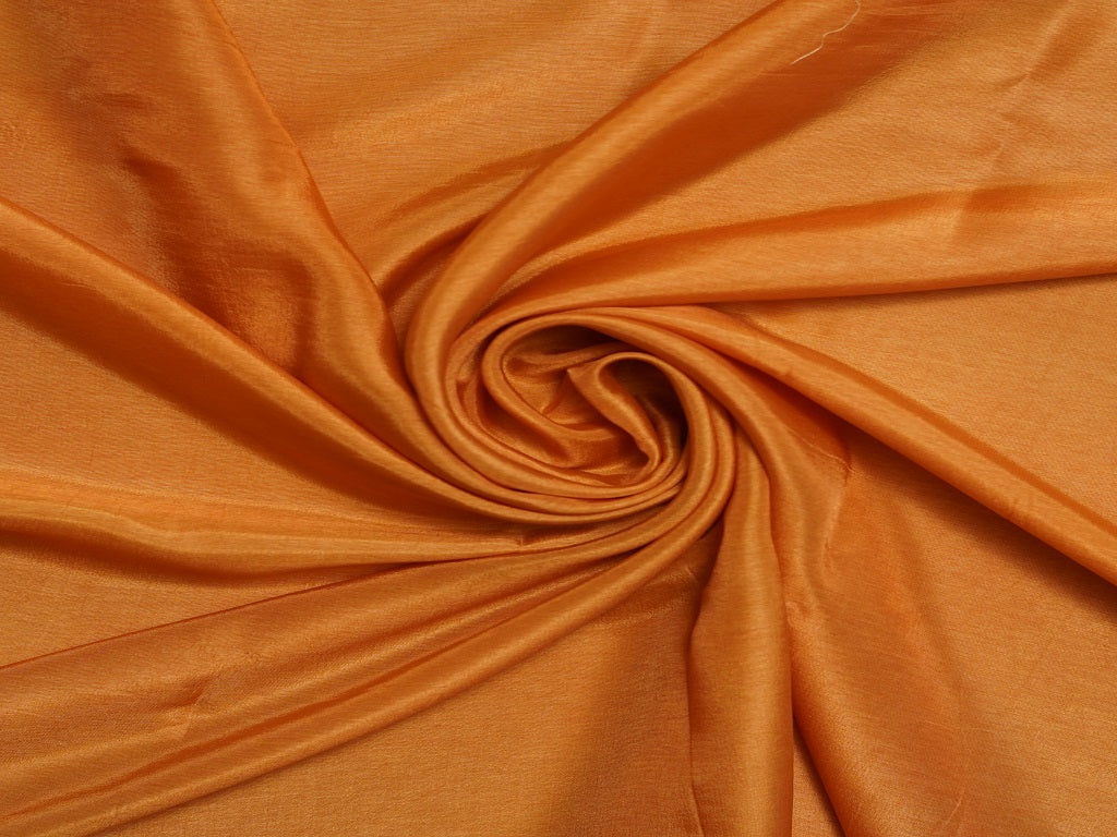 Golden Orange Plain Viscose Dola Silk Fabric