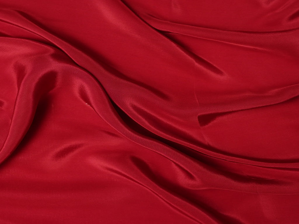 Red Plain Viscose Natural Crepe Fabric
