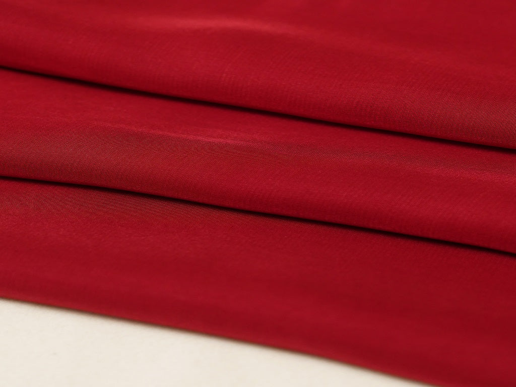 Red Plain Viscose Natural Crepe Fabric