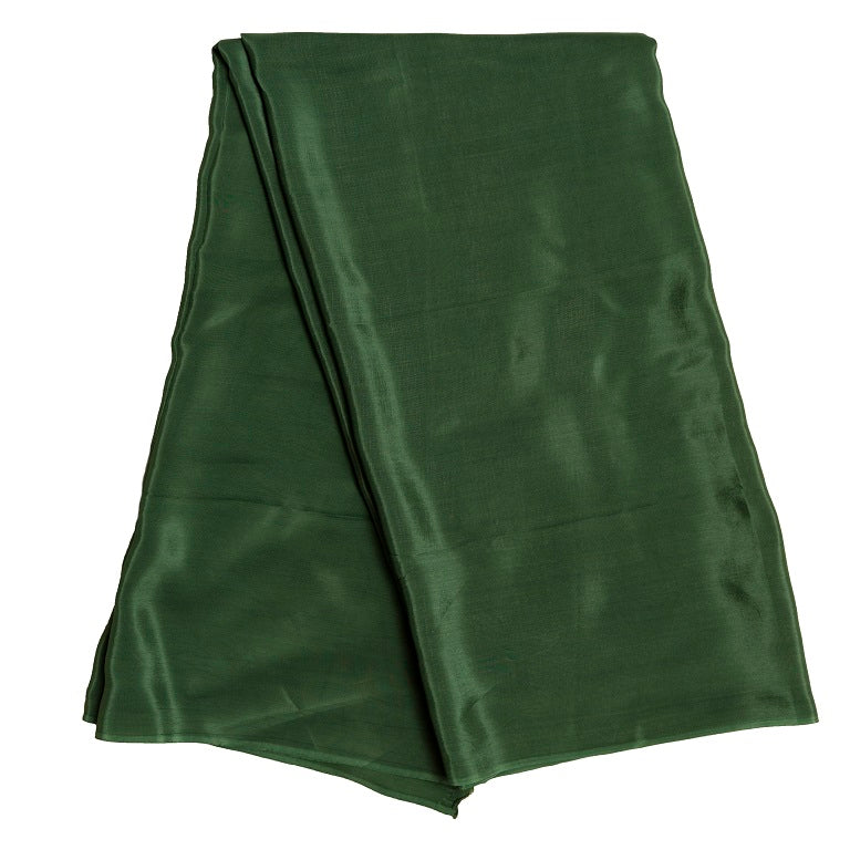 Bottle Green Plain Viscose Natural Crepe Fabric