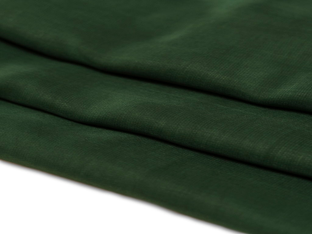 Bottle Green Plain Viscose Natural Crepe Fabric