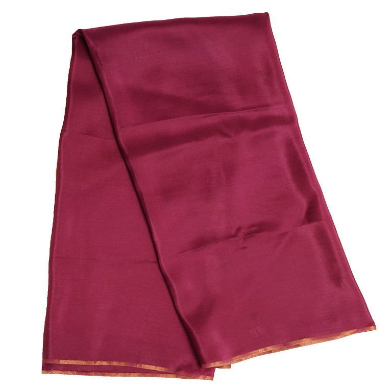 Burgundy Plain Viscose Uppada Silk Fabric