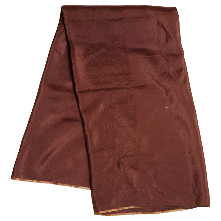 Brown Plain Viscose Uppada Silk Fabric