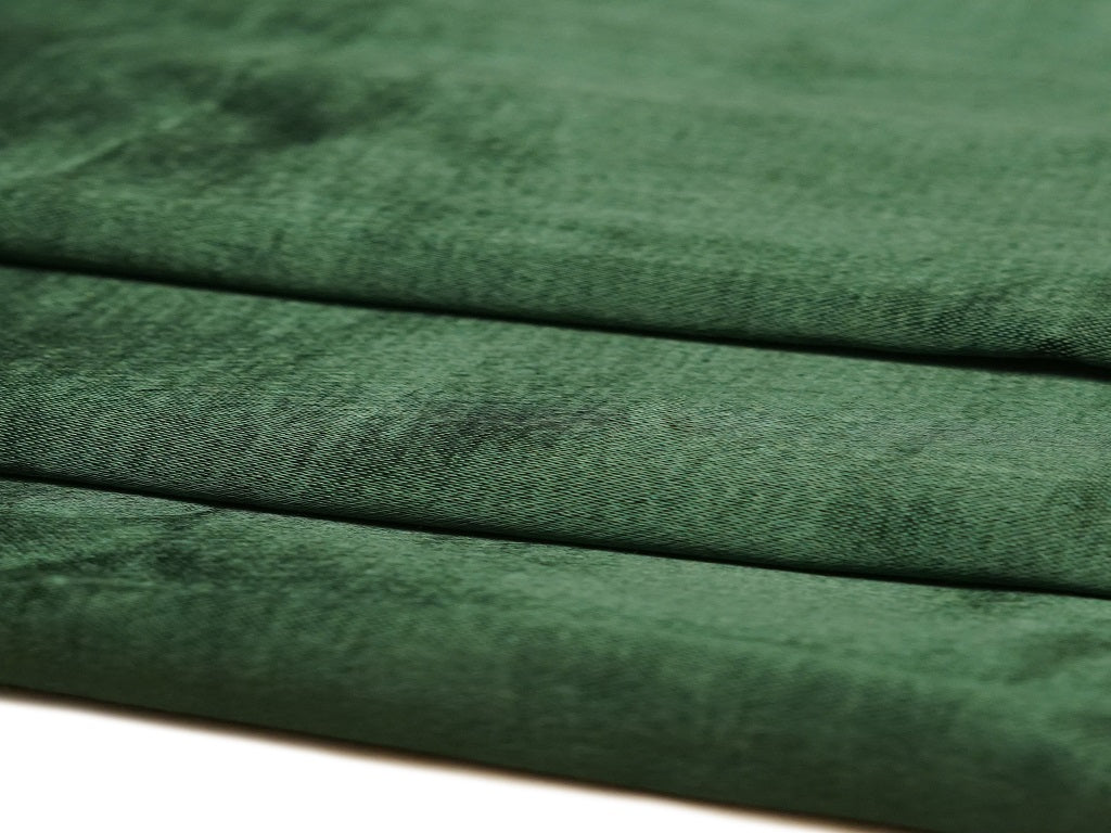 Bottle Green Plain Gaji Silk Fabric