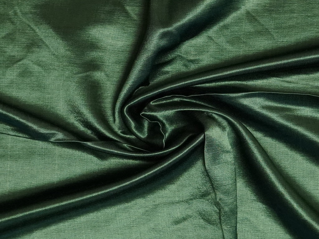 Bottle Green Plain Gaji Silk Fabric