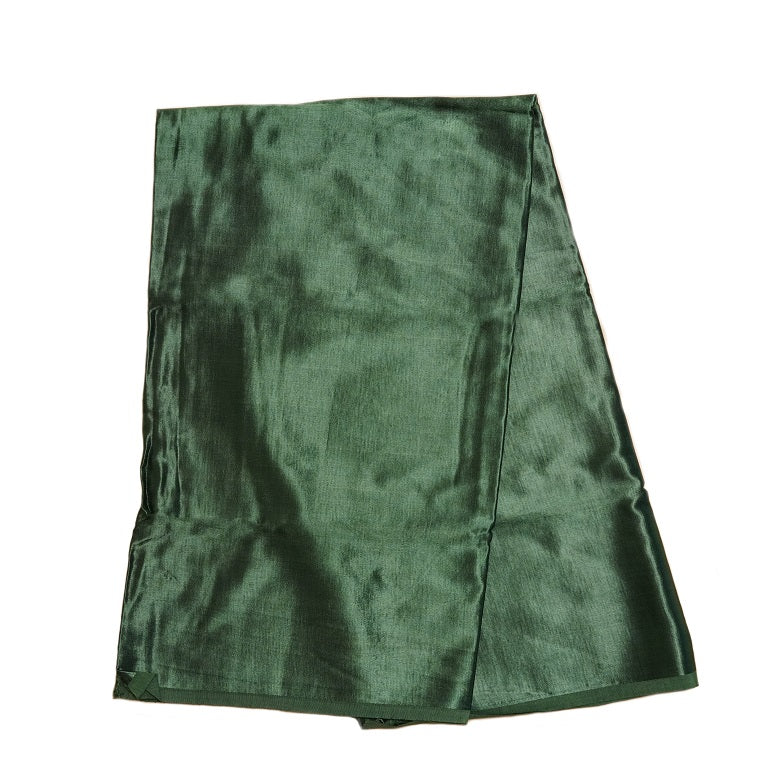 Bottle Green Plain Gaji Silk Fabric