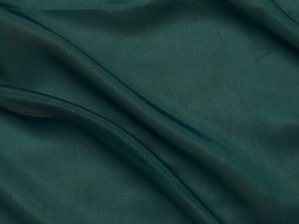 Rama Green Plain Viscose Chinon Chiffon Fabric
