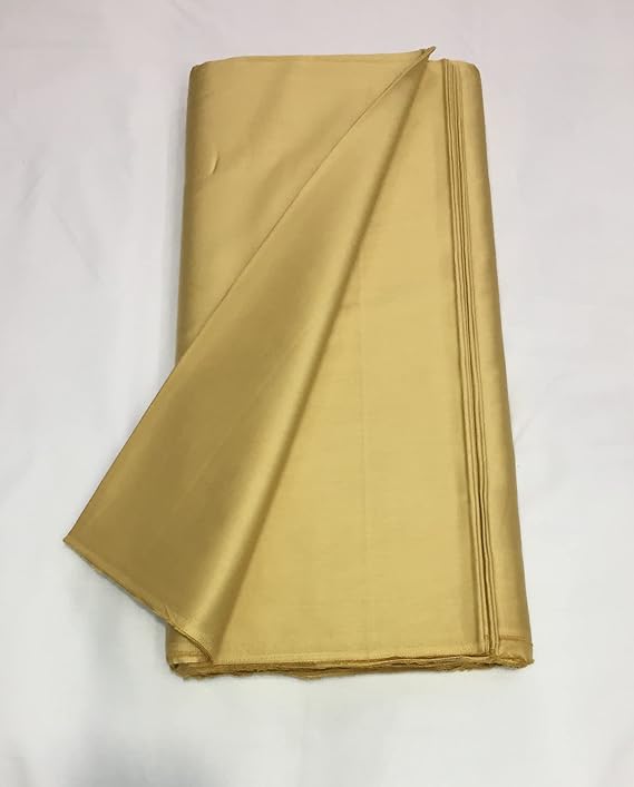 Light Golden Plain Dyed Cotton Satin Fabric
