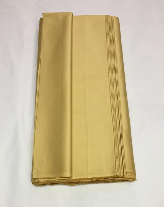 Light Golden Plain Dyed Cotton Satin Fabric