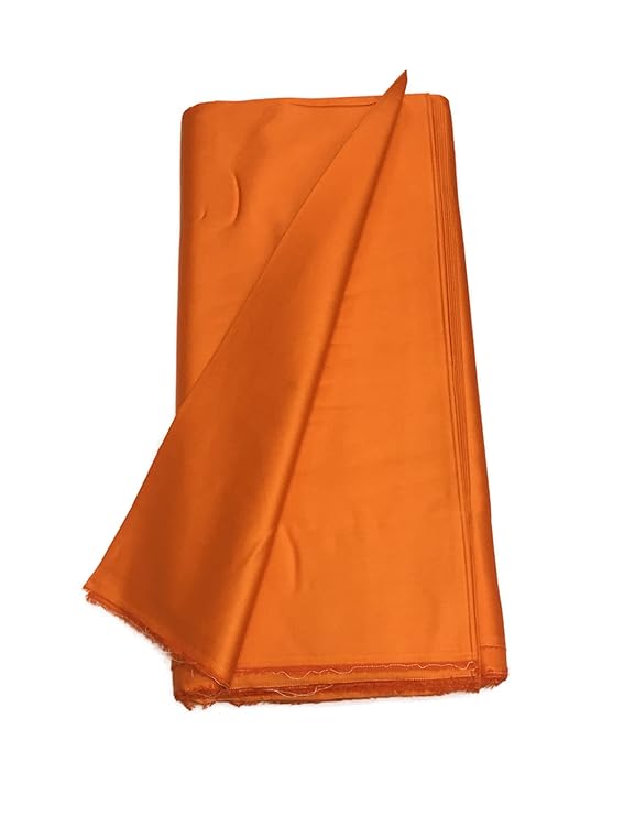 Orange Plain Dyed Cotton Satin Fabric