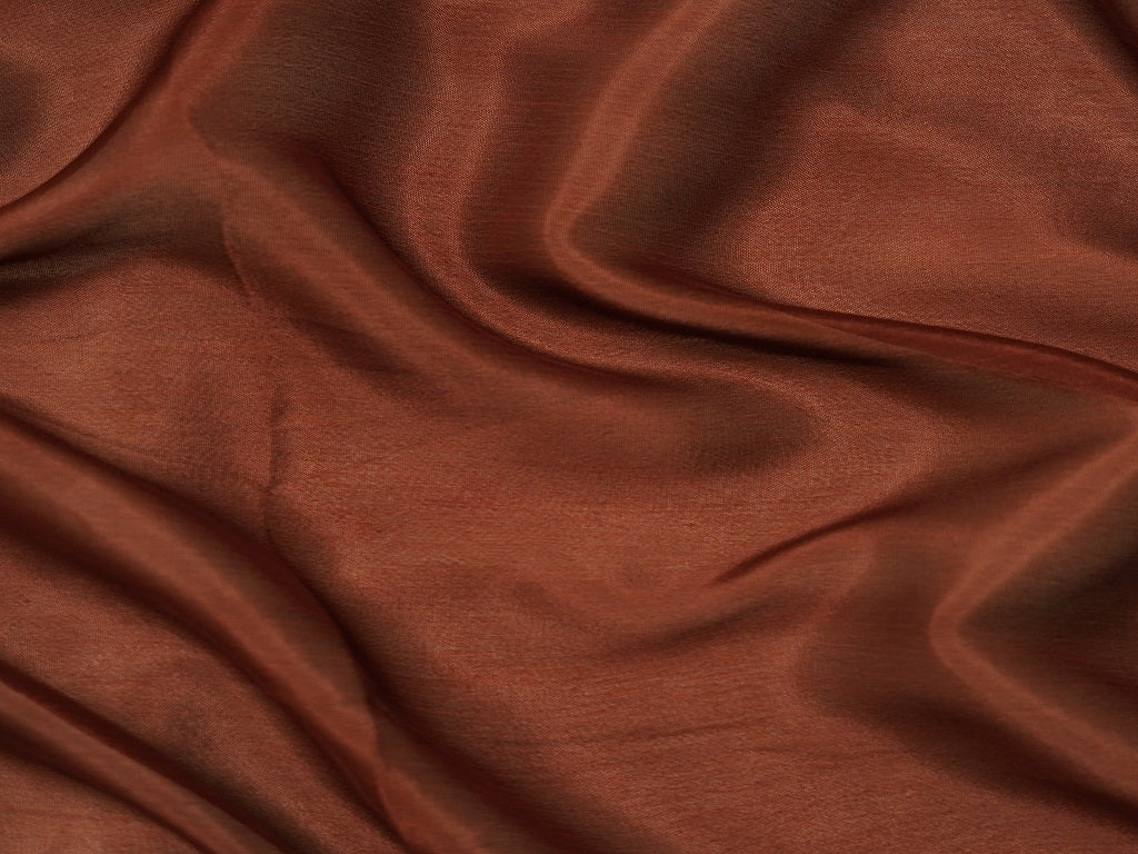 Brown Plain Viscose Chinon Chiffon Fabric