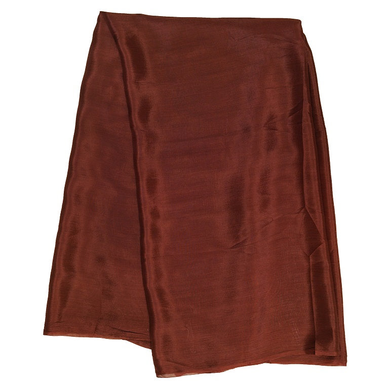 Brown Plain Viscose Chinon Chiffon Fabric