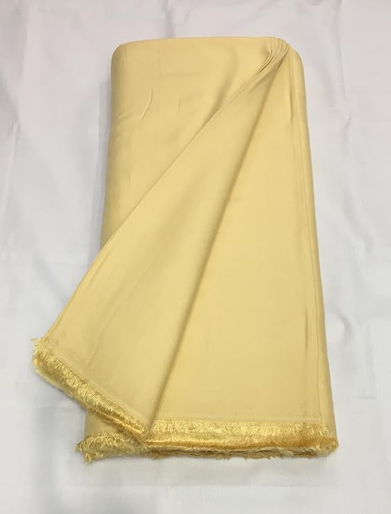 Light Beige Plain Dyed Cotton Rayon Fabric