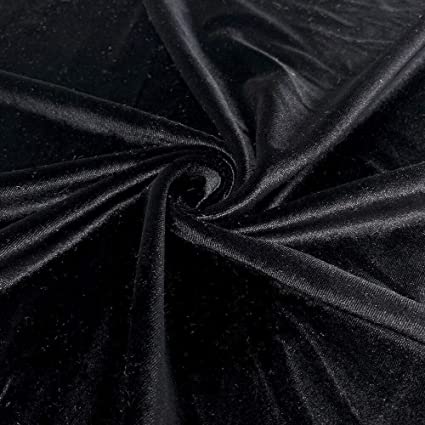Black Plain Micro Viscose Velvet Fabric