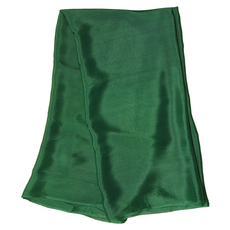 Dark Green Plain Viscose Chinon Chiffon Fabric