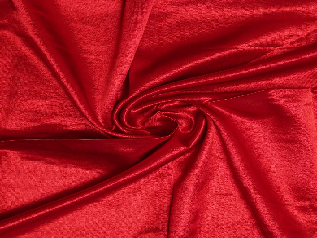 Red Plain Gaji Silk Fabric