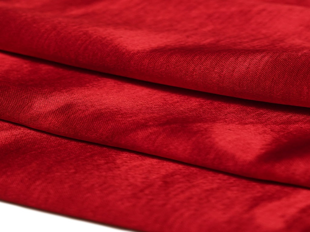 Red Plain Gaji Silk Fabric