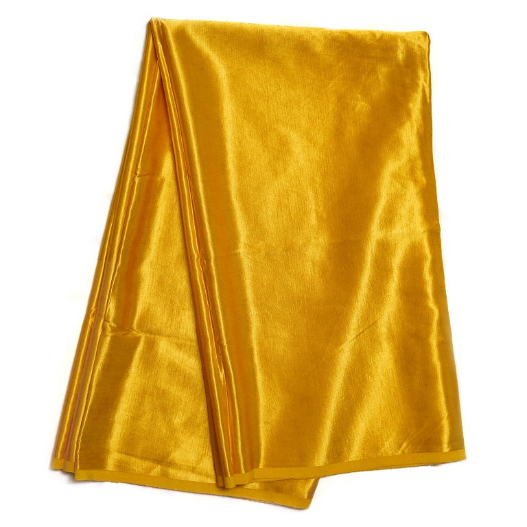 Golden Yellow Plain Gaji Silk Fabric