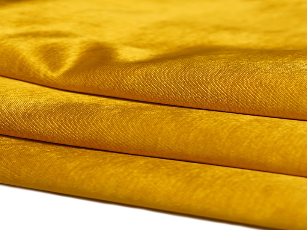 Golden Yellow Plain Gaji Silk Fabric