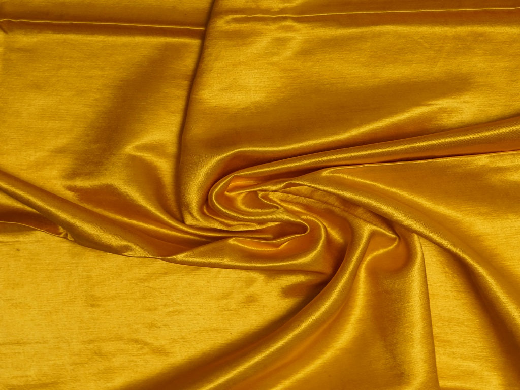Golden Yellow Plain Gaji Silk Fabric