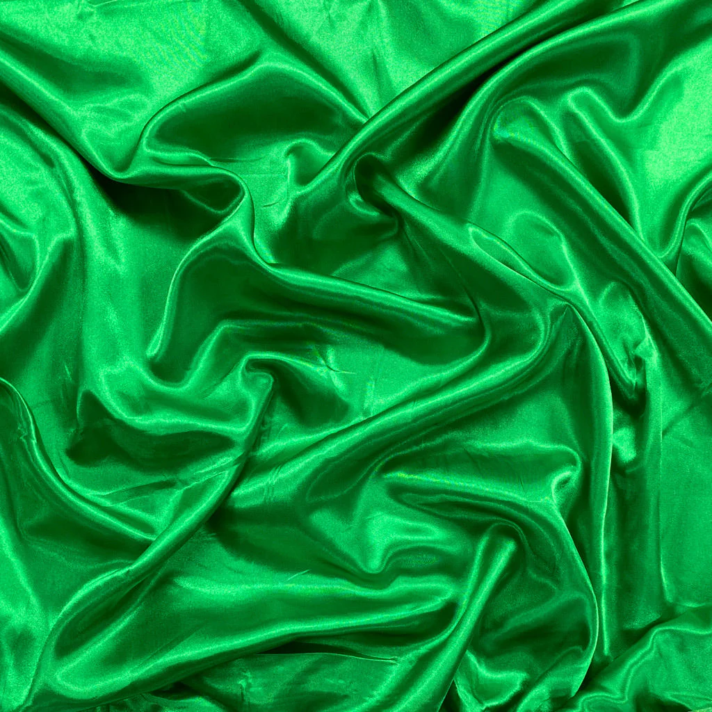 Emerald Green Plain Dyed Moss Satin Fabric