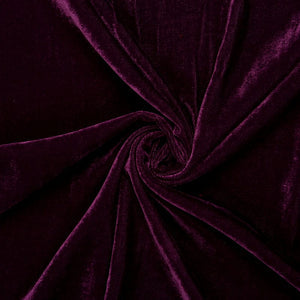 Wine Purple Plain Viscose Micro Velvet Fabric