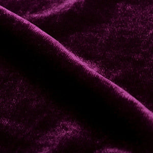 Wine Purple Plain Viscose Micro Velvet Fabric